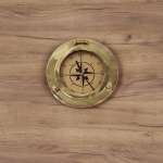 Brass Cast Decorative Compass Visual Handmade Clock